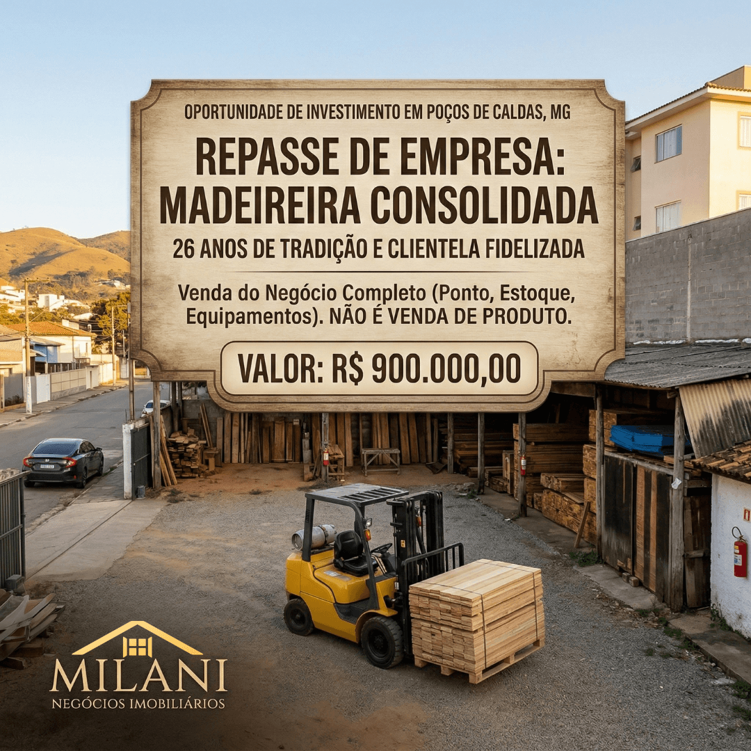 Imóvel comercial à venda em Poços de Caldas - MG - Madeireira de Tradição